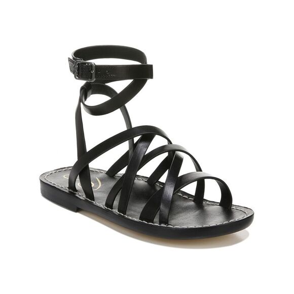 NWT SAM EDELMAN Womens Black Meriai Round Toe Leather Slingback Sandal 9.5 M - Picture 1 of 5